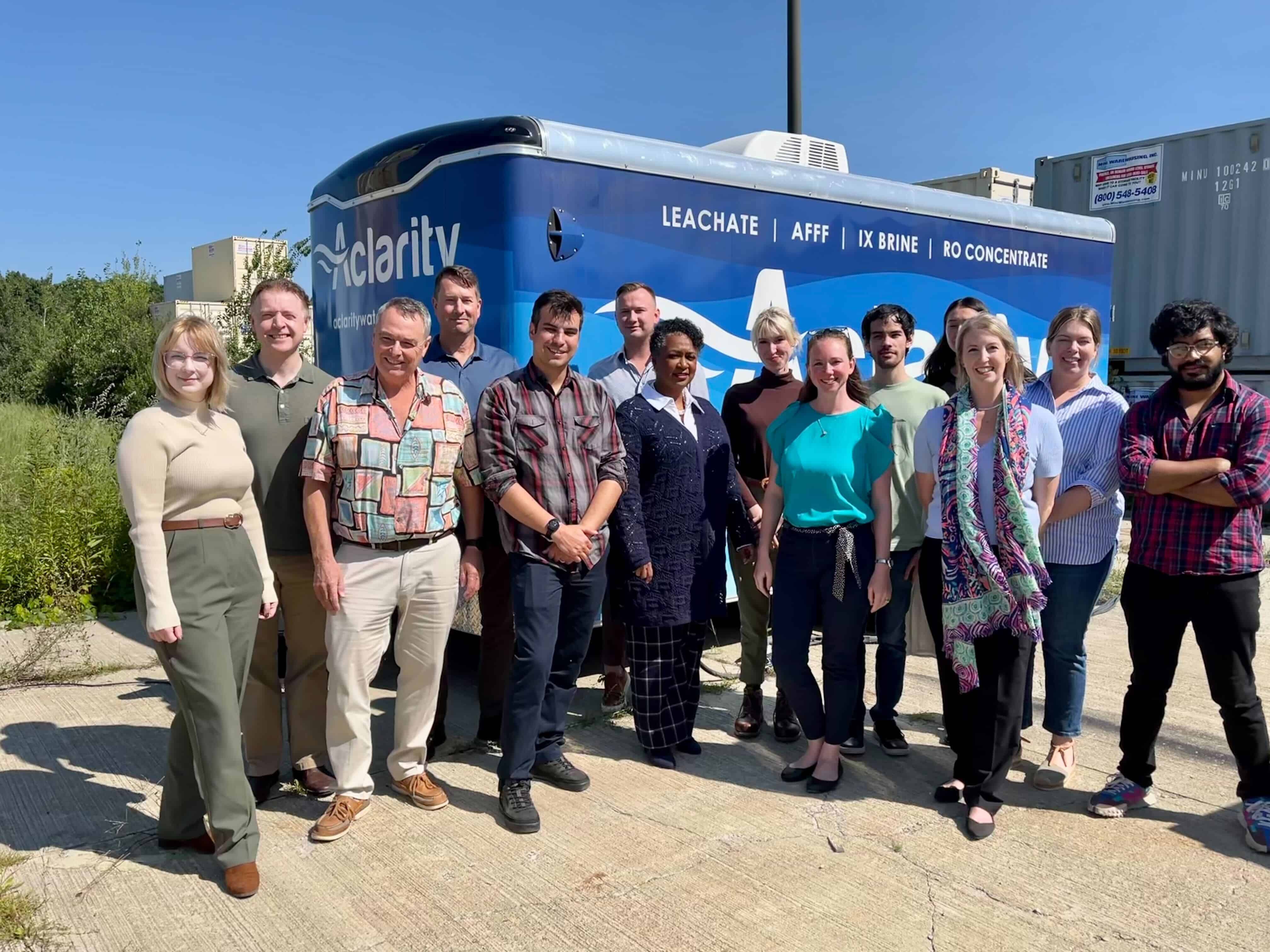 Aclarity team with one field deployment trailer